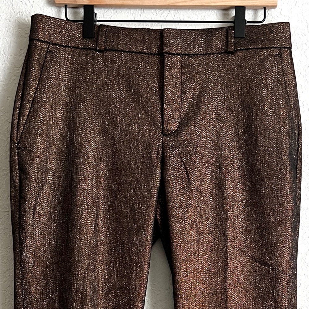 Banana Republic Avery Trousers Dress Pants Ankle Length Black Bronze Shi… - Picture 2 of 9